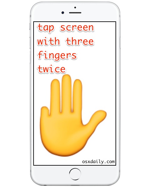 Дважды коснитесь тремя пальцами, чтобы выйти из режима масштабирования на iPhone.