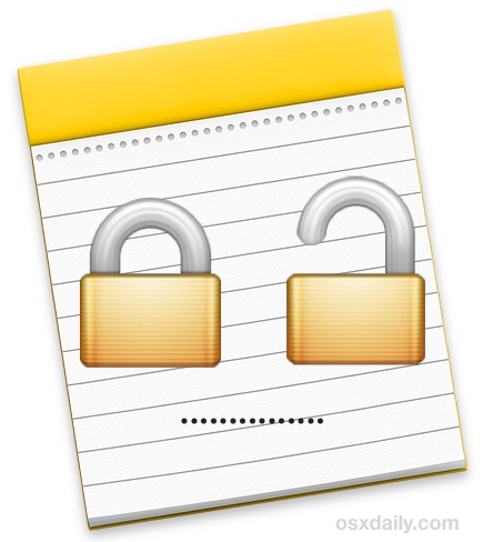 Password protect notes on the Mac to lock them down