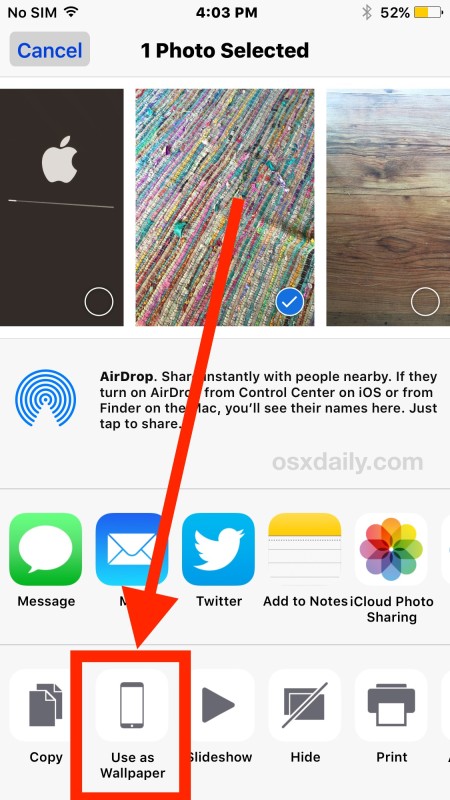 How To Set Any Picture As Background Wallpaper On Iphone Ipad Osxdaily