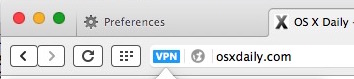 The VPN button in Opera