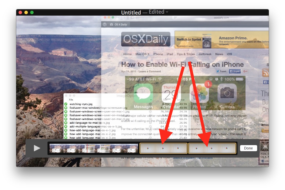 Combine and arrange clips of movie files with Mac on Quicktime
