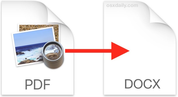 Конвертируйте PDF в DOCX в Mac OS X