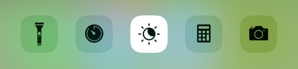 Night Shift button in iOS Control Center