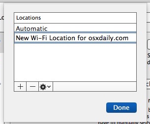 Create a new network location