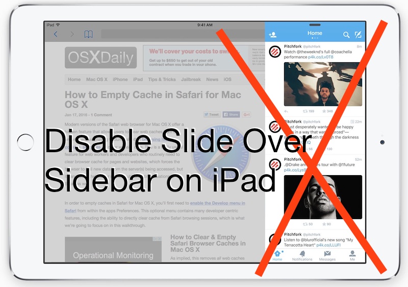 How To Disable The Slide Over Sidebar On Ipad Osxdaily