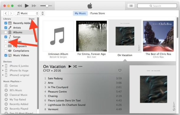 Edit adjust customize iTunes sidebar