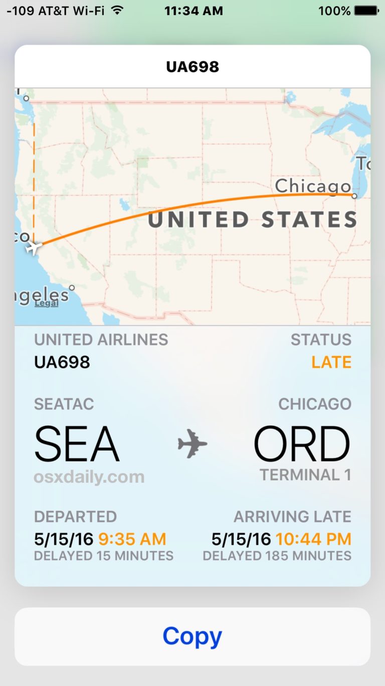 See Flight Info on iPhone with a Quick Tap Trick - OS X Daily