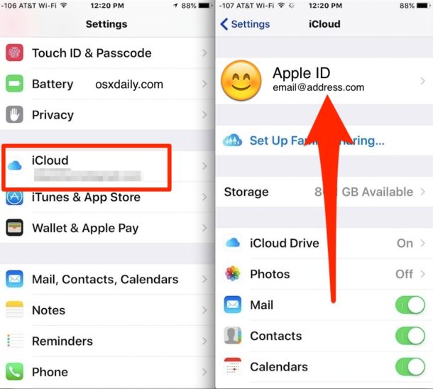 Go to Apple ID settings to setup two factor authentication