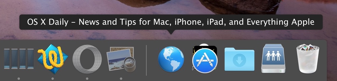 Add a website shortcut to the Dock on Mac OS X