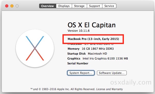 Check Mac Model year for compatibility with MacOS Sierra