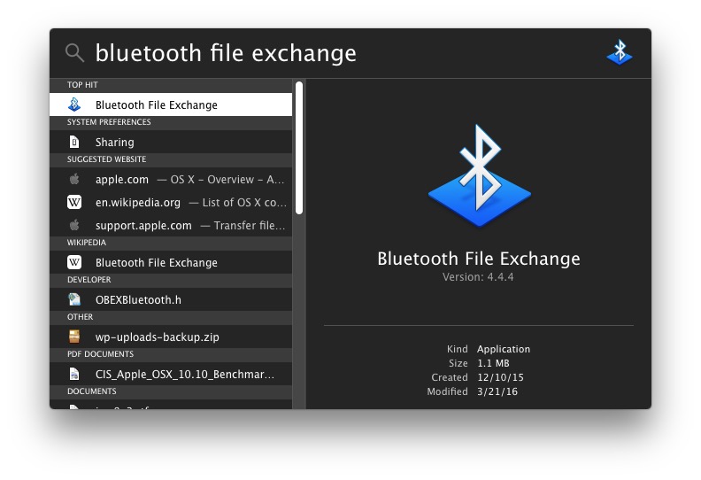 Search for Bluetooth app to enable the service