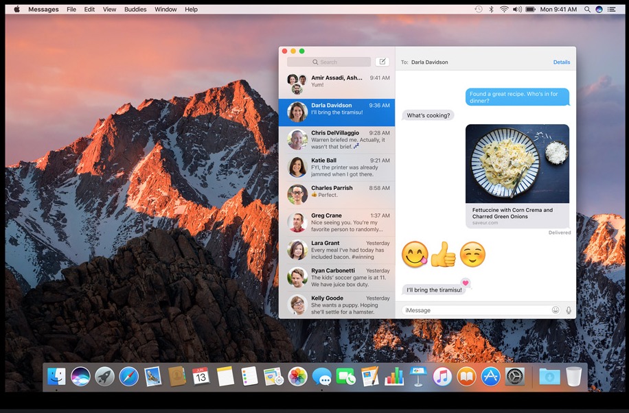 Example screenshot of Mac desktop