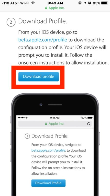 Download iOS 10 public beta profile