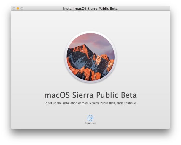 Install MacOS Sierra public beta
