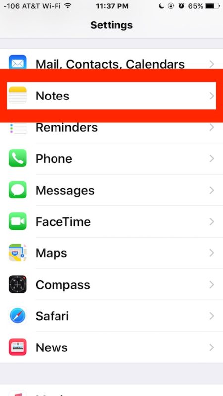 resetting a Notes password in iOS