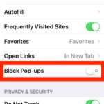 Enable or Disable Safari pop-up blocker in iOS