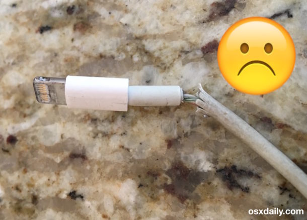 A broken iPhone charger should be replaced