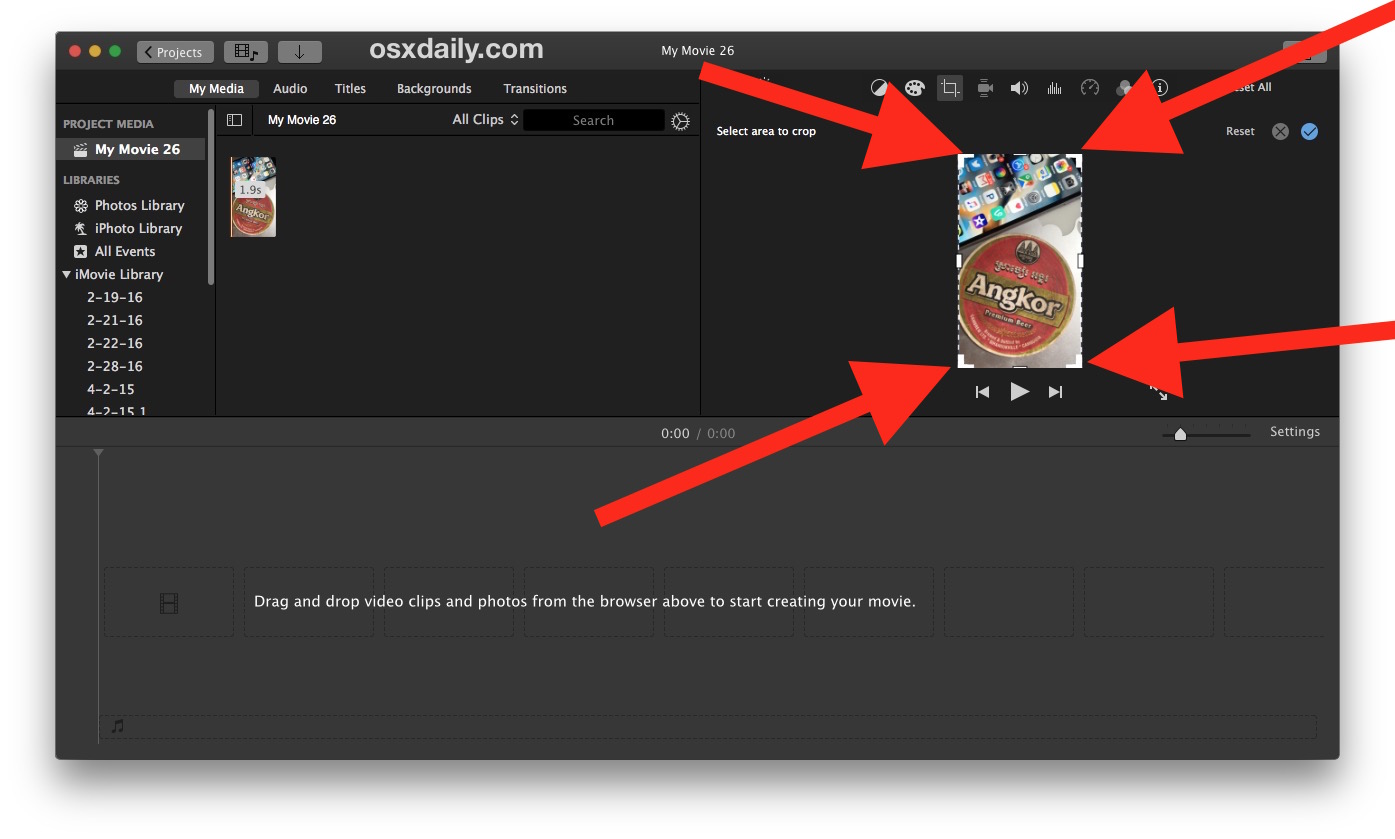 How to crop a video on Mac with iMovie 