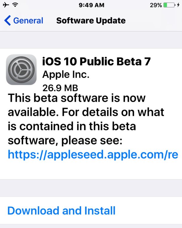 iOS 10 beta 8 and public beta 7