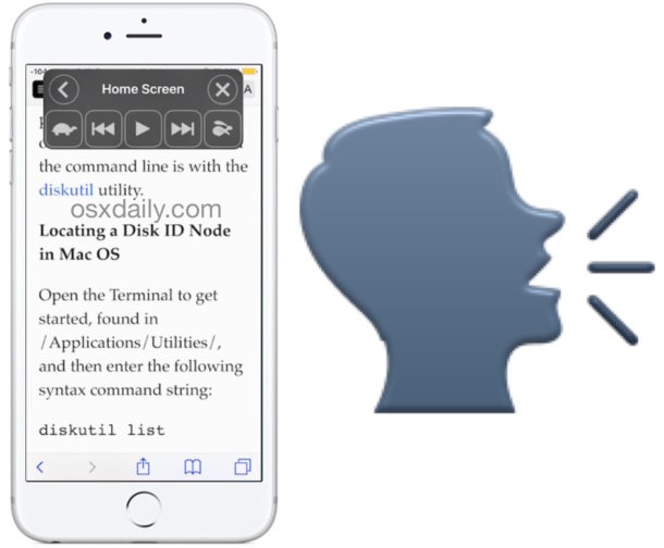 Speak Screen on iPhone and iPad