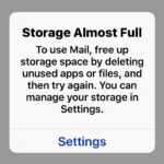 Cant open Mail in iOS because storage almost full