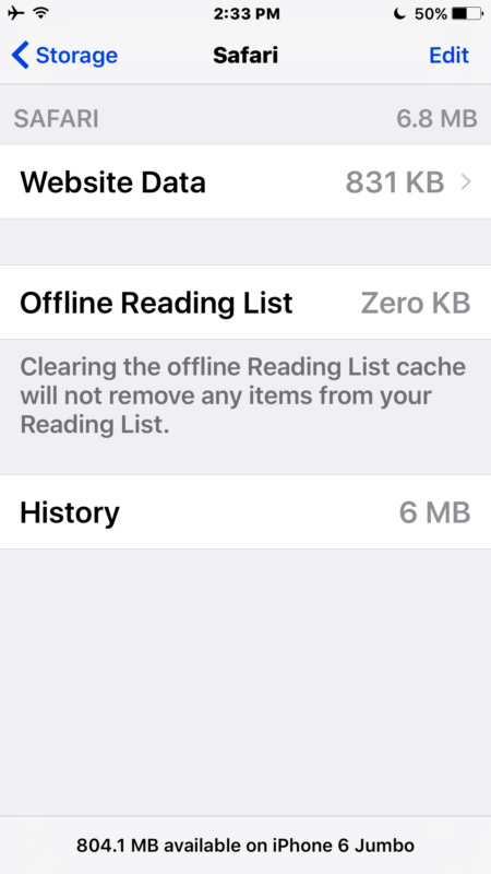 Cleared Safari Reading List offline cache