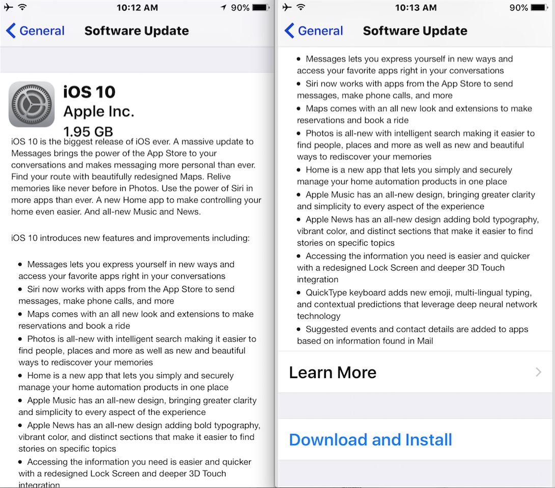 iOS 10 download