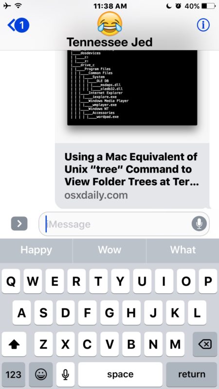 iOS Messages link previews