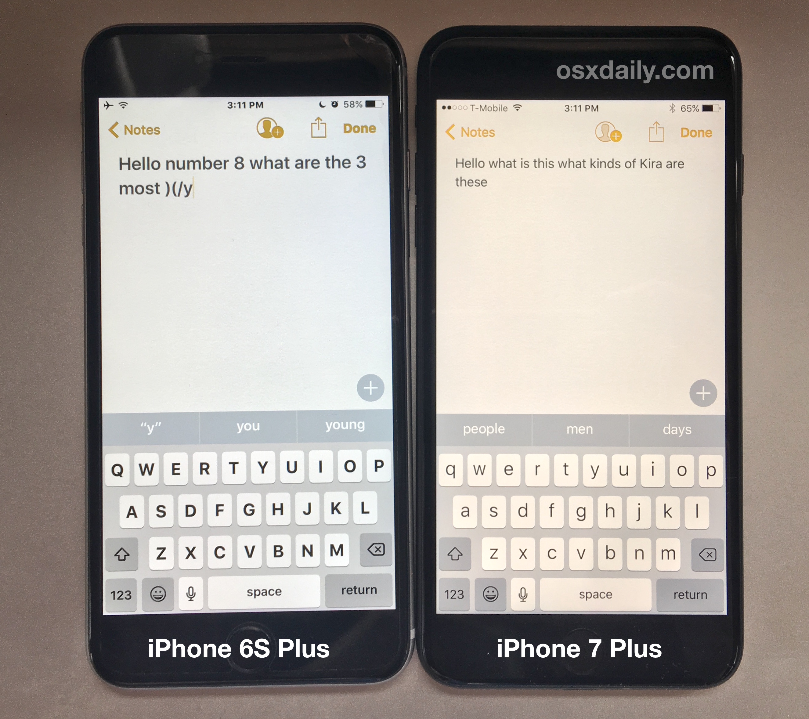 iphone 7 yellow screen sidebyside