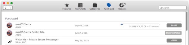 macOS Sierra GM download at Mac App Store
