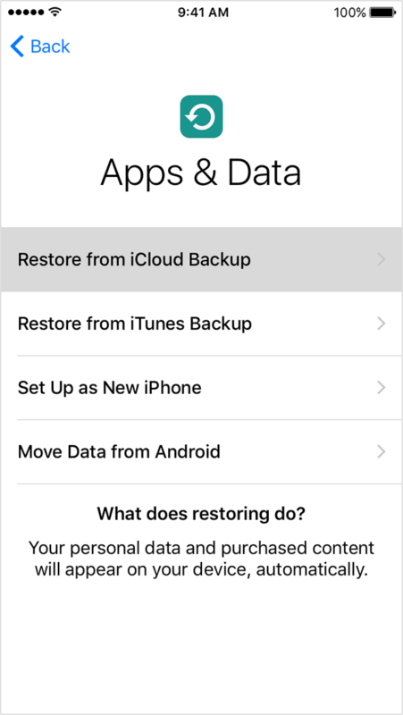 Restore a device from backup