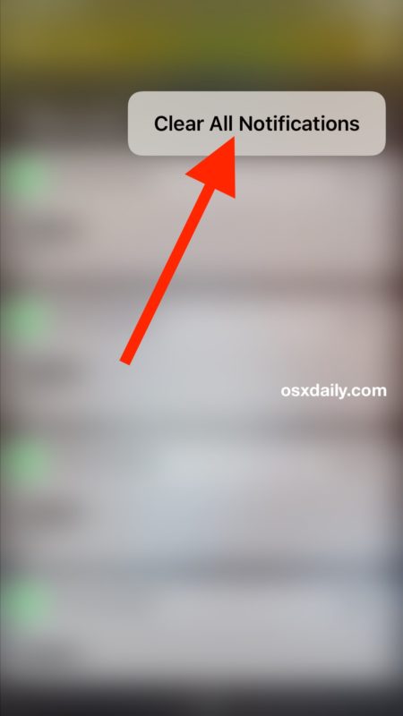 Clear all notifications on iPhone