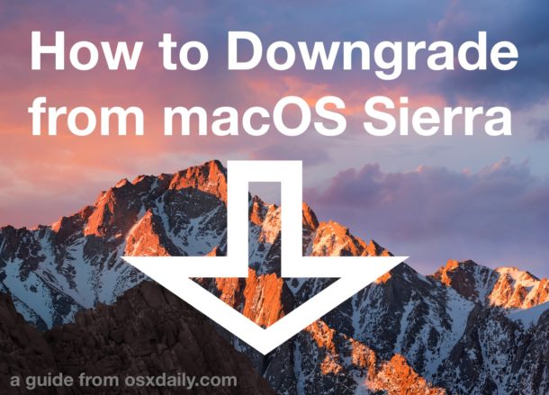 Downgrade macOS Sierra
