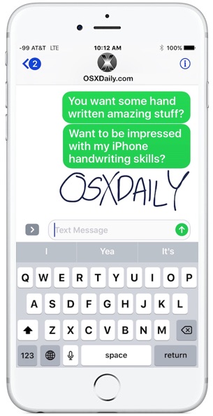 Handwriting Messages on iPhone