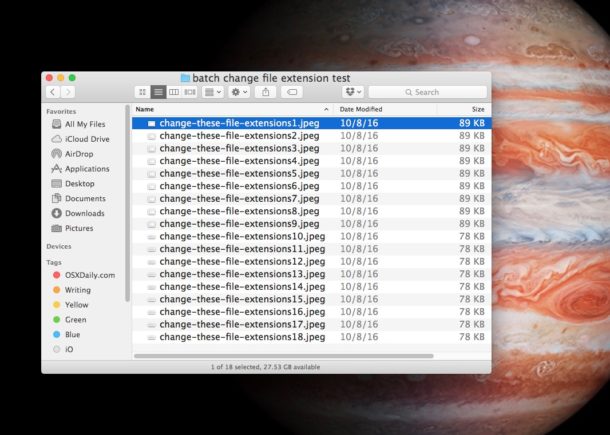 Как пакетно изменять расширения файлов на Mac