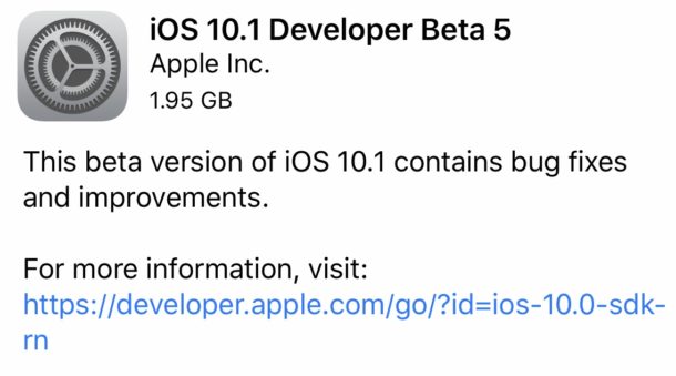 iOS 10.1 beta 5