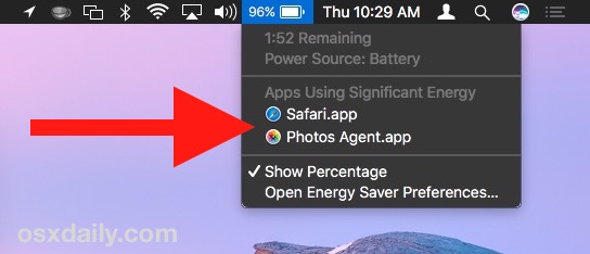 Apps using significant energy