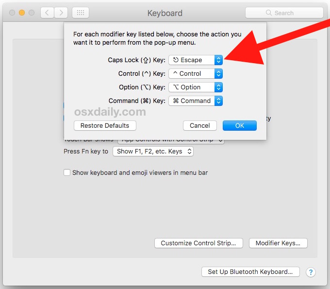 Remap hardware Escape key on Mac