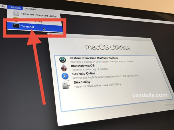 Resetting admin password in macOS