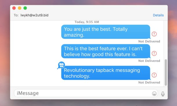 Tapback Messages on Mac