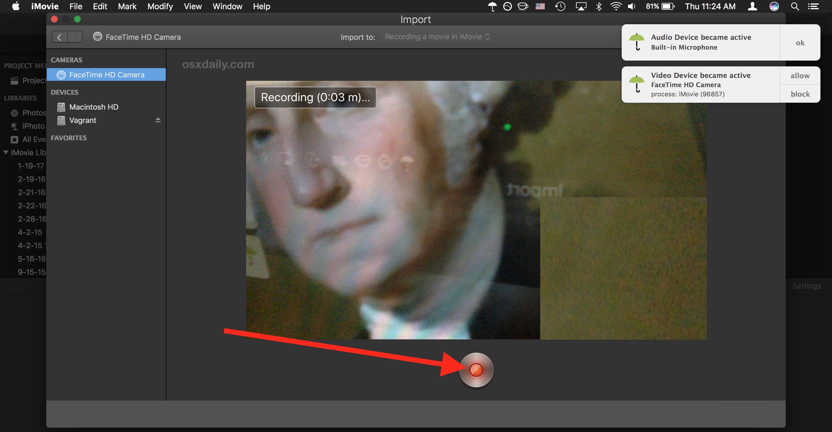 record video on mac with external camera