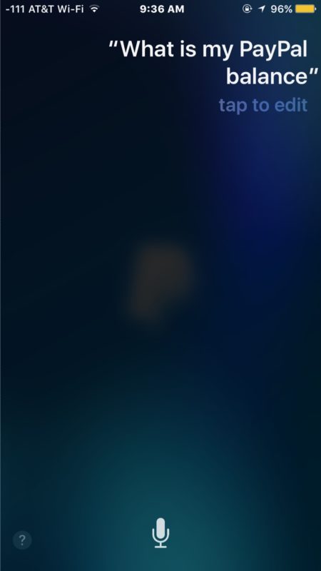 Siri third party app support shown with paypal question