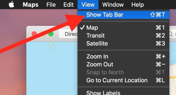 Show tab bar in Maps