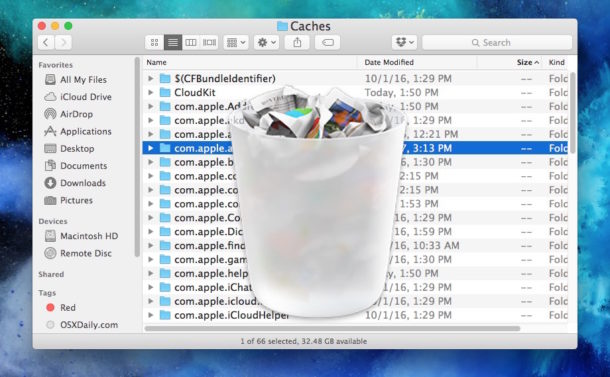 Как очистить кеши и временные файлы на Mac