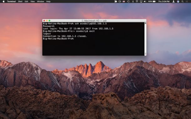 En effektiv motor Mechanics How to SSH on Mac with the Native SSH Client | OSXDaily