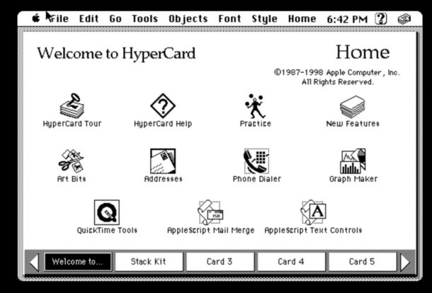 Hypercard on Mac in a web browser