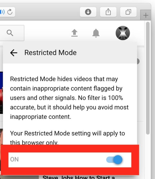 Set YouTube parental controls with restricted mode filtering