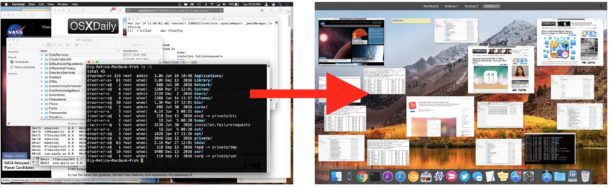 Activate Mission Control to see all windows on a Mac