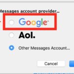 Choose Google as account to messages for mac