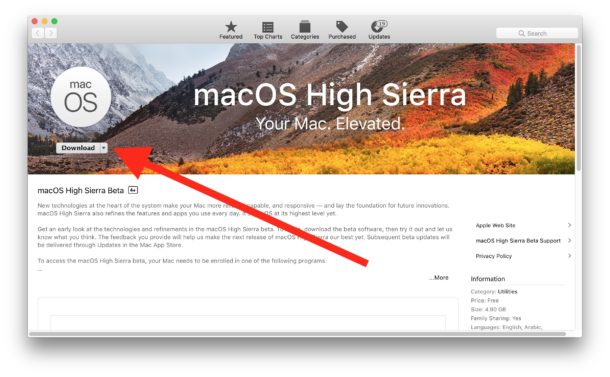 Download macOS High Sierra